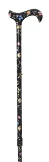 Classic Canes Hůlka nastavitelná /4097M - drobný kvítek na černém podkladu